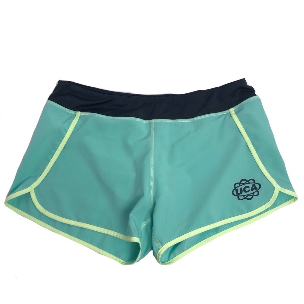 Varsity Spirit UCA Cheer Shorts XL Teal Neon Athletic Activewear Tumbling